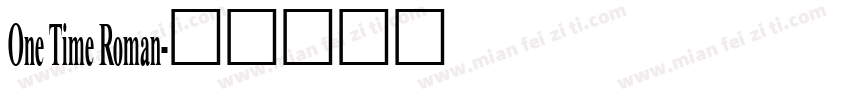 One Time Roman字体转换